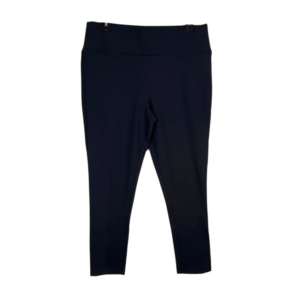 Betabrand Power Down Pant Skinny Ponte Stretch High Rise Navy Blue Womens 2XL